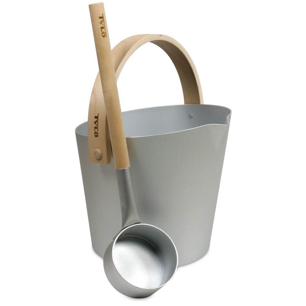 SET> Tylö Saunakübel + Kelle Silver Grey (2-tlg.)