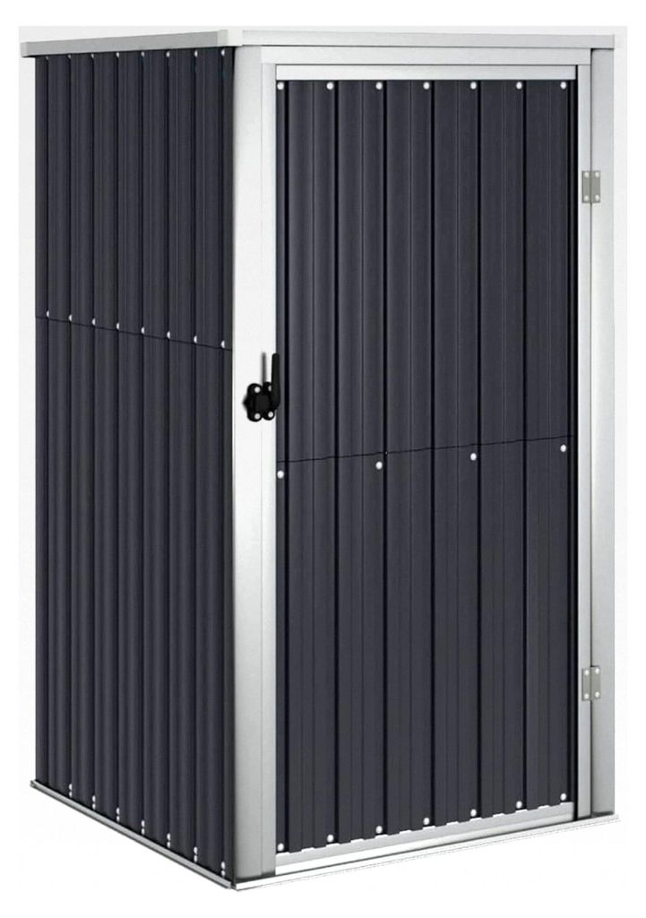 Gartenschuppen aus verzinktem Stahl, 88 x 89 x 159/161 cm (B x T x H), schräges Dach