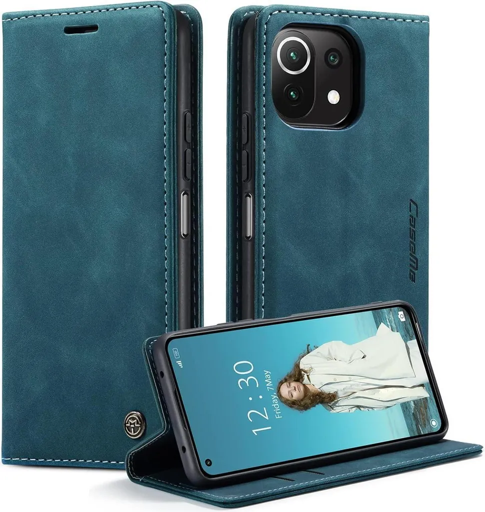 Custodia Pelle Vintage Xiaomi 11 Lite CaseMe: Blu-Verde per chi osa