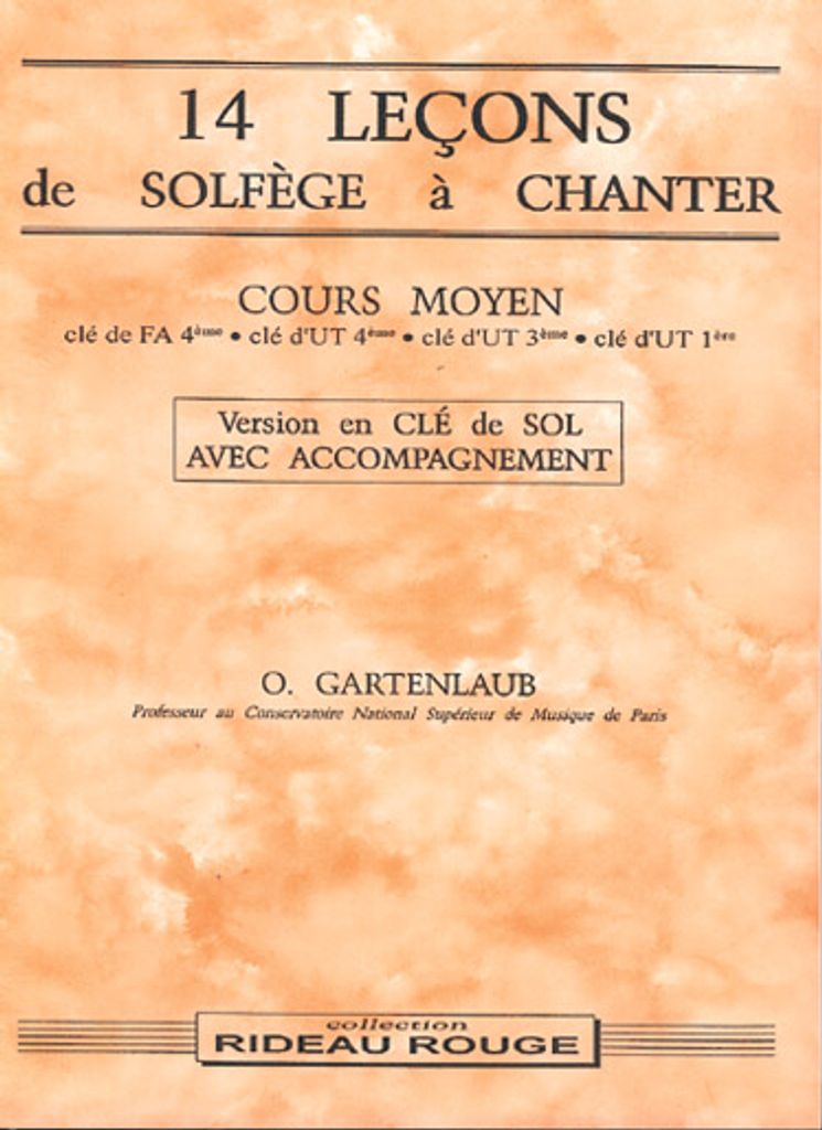 Odette Gartenlaub, 14 leçons de solfège à chanter : Cours Moyen Music Theory Buch