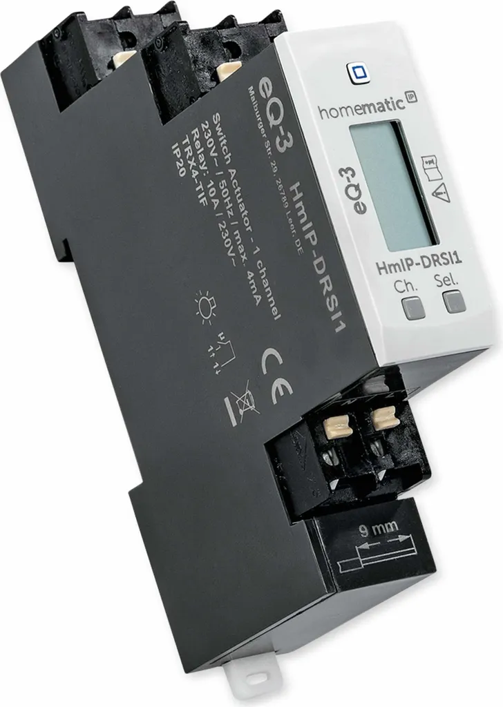 Actionneur Homematic IP 154684A0 commutation 16A sur profilé chapeau