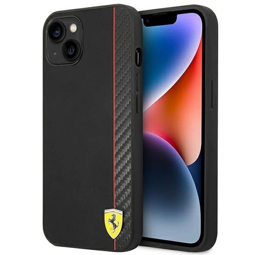 Ferrari FEHCP14MAXBK iPhone 14 Plus 6,7 schwarz/schwarz Hardcase Carbon Handyhülle