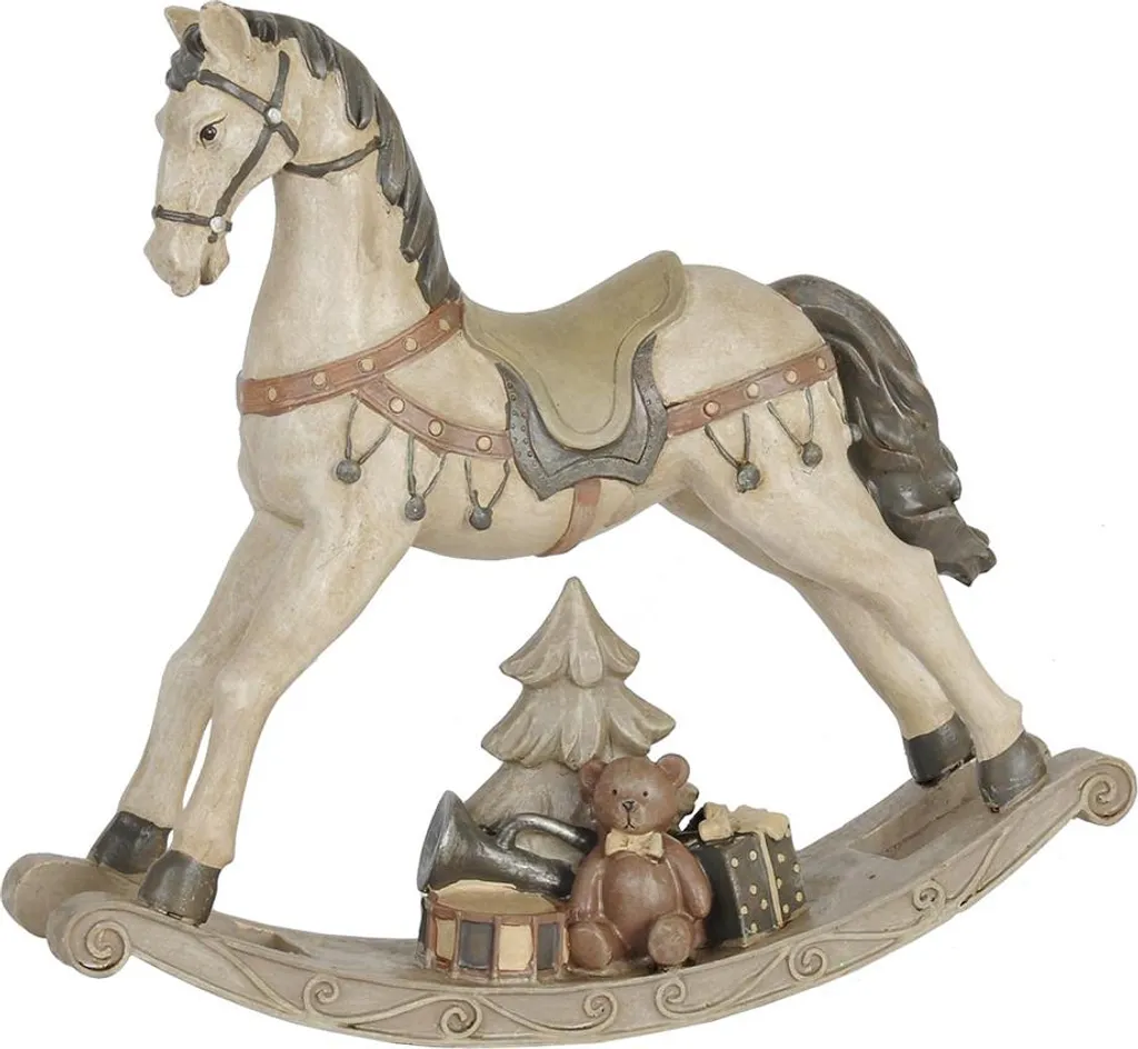Figurine Cheval Blanc pour Déco Maison Originale 30x27 cm Clayre Eef