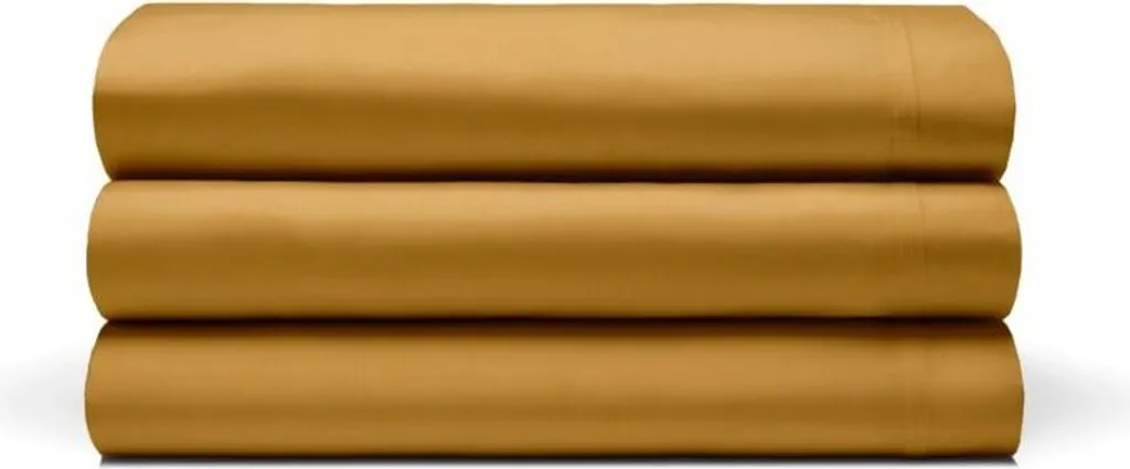 Drap-housse Ocre en coton égyptien BM443 : Fini les draps qui glissent
