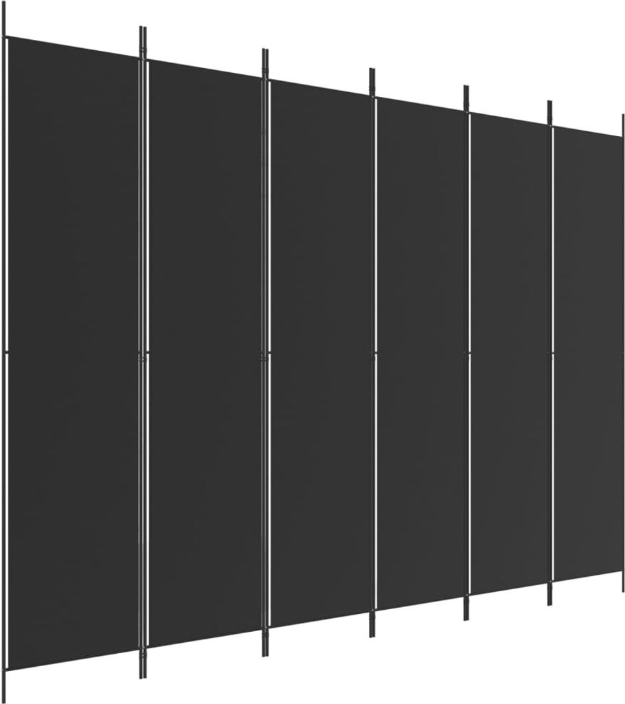 vidaXL Paravent 6 pcs. noir 300x220 cm Tissu Image du produit 