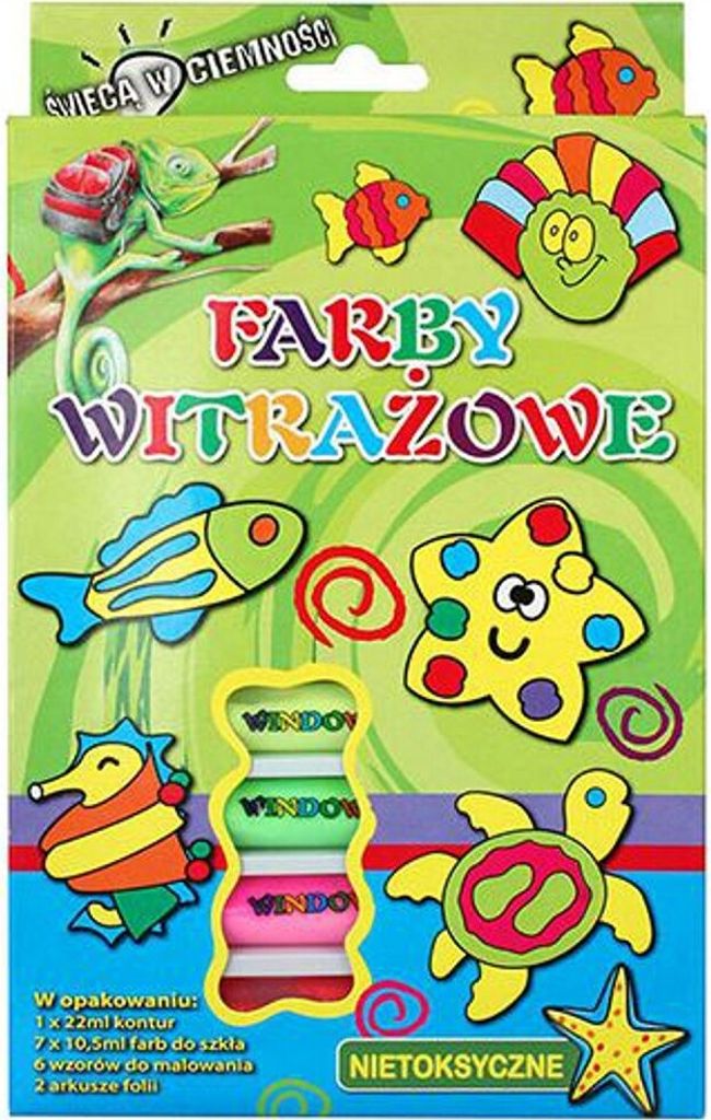 Glasmalfarben leuchten im Dunkeln 10,5 ml 7 Farben Titanum