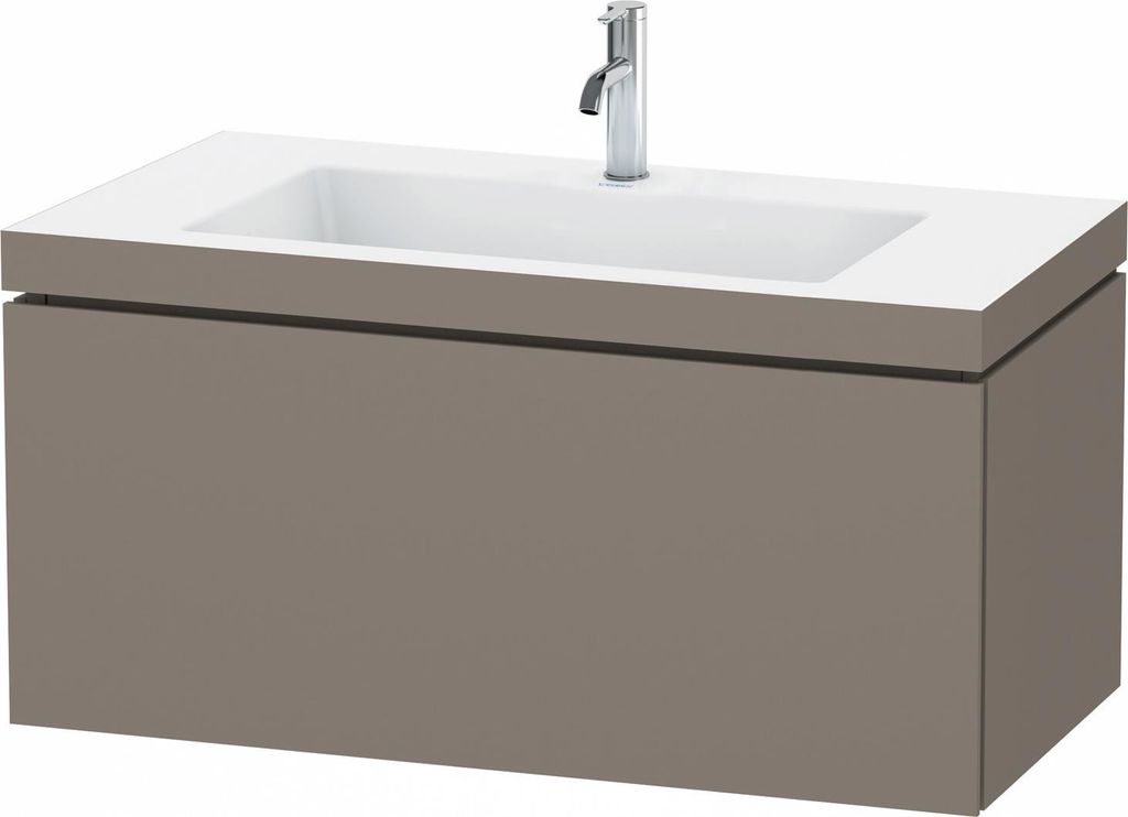 Duravit L-Cube c-bonded Set wandhängend, 1 Auszug, ohne Überlauf, 1 Hahnloch, 1000x500x480mm, LC6918O9090