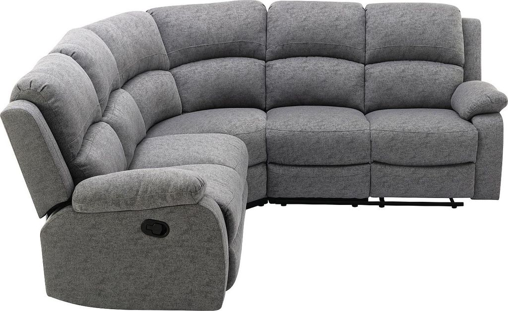 Ecksofa mit Relaxfunktion, gepolstert, hellgrau - RIETI