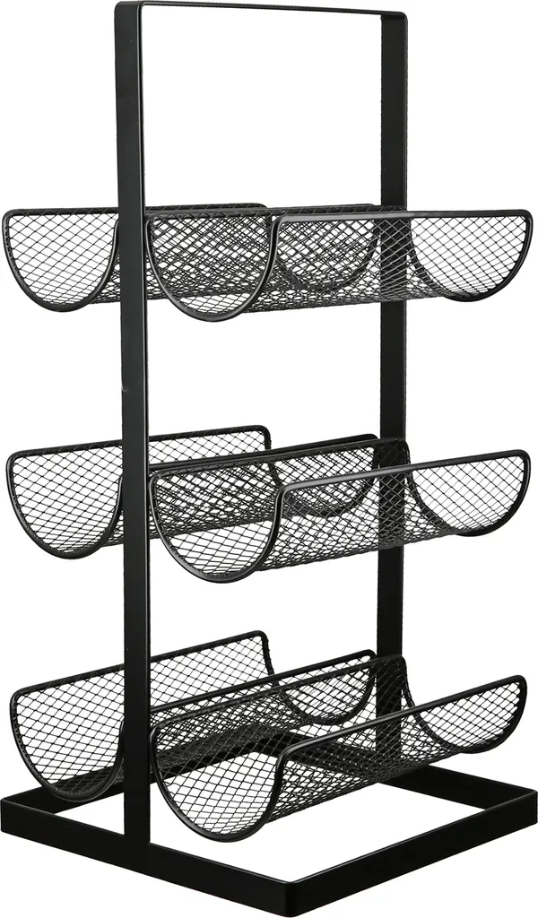 Étagère à vin en métal noir Gilde Stock - Support bouteilles design 48cm