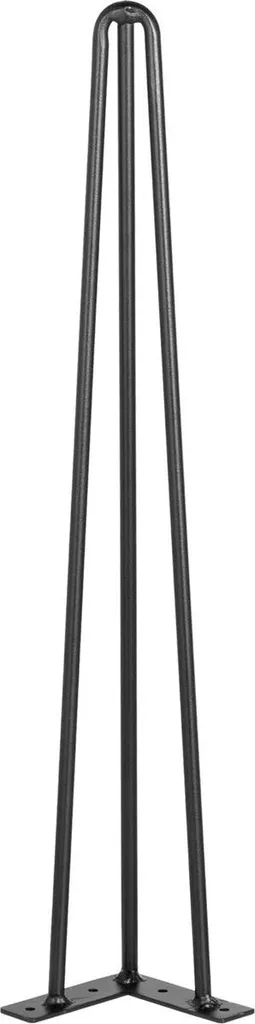 Gambe per tavolo a forcina 30 pollici nere Set di 4 gambe per scrivania Capacità 220 libbre ciascuna Gambe per scrivania a forcina 3 aste per panca, scrivania, tavolino da pranzo, sedie Gambe per tavolo fai da te Acciaio al carbonio Gambe per mobili resistenti - 9