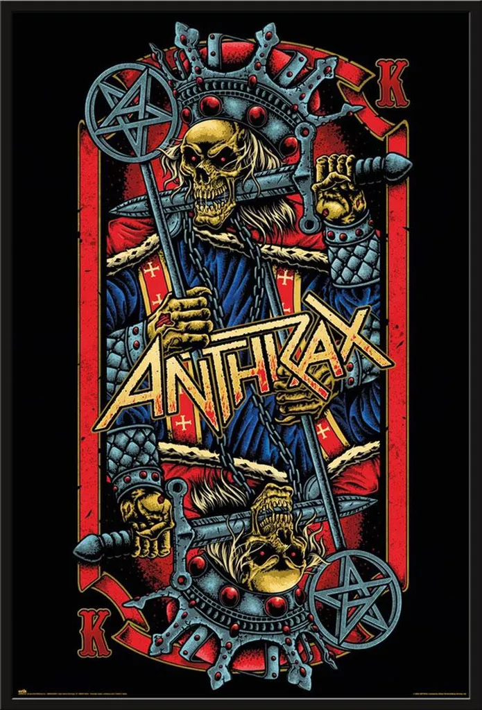 Affiche Anthrax Evil Kings : Protection Vitre Acrylique et Cadre Noir