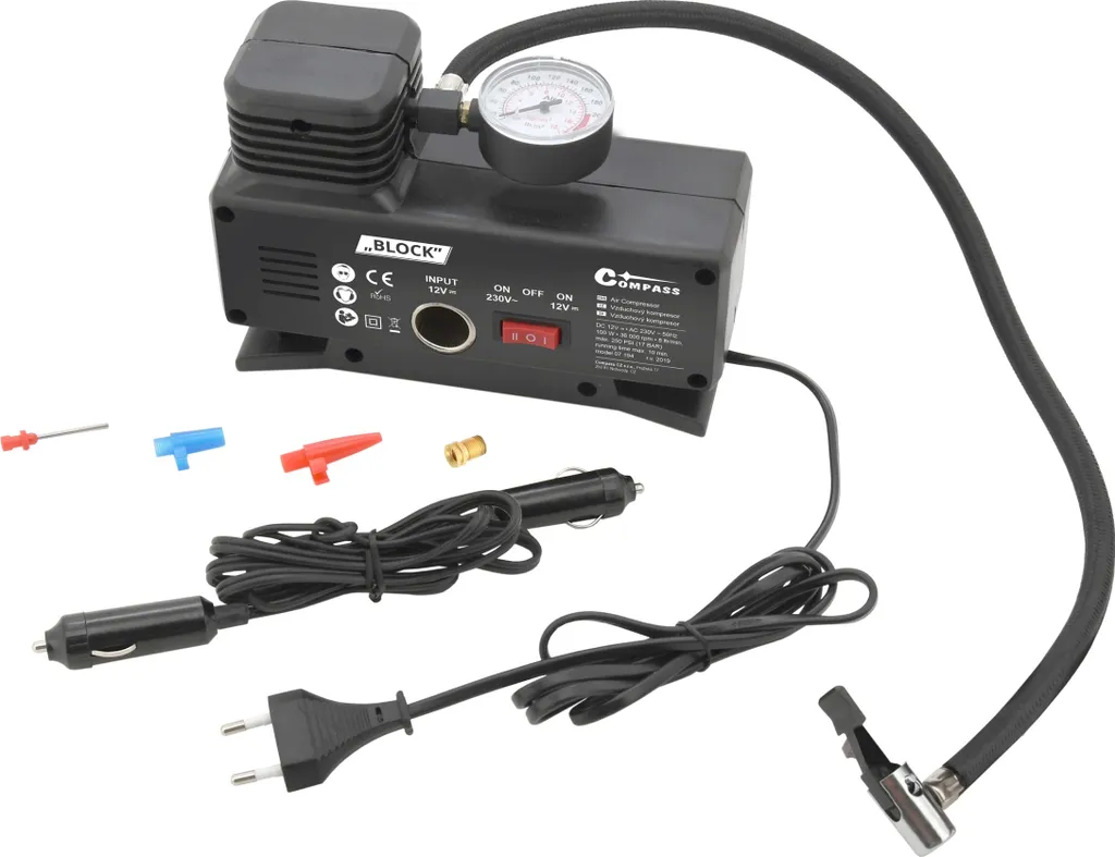 Compresseur hybride 12V 230V à arrêt automatique et écran LCD de précision