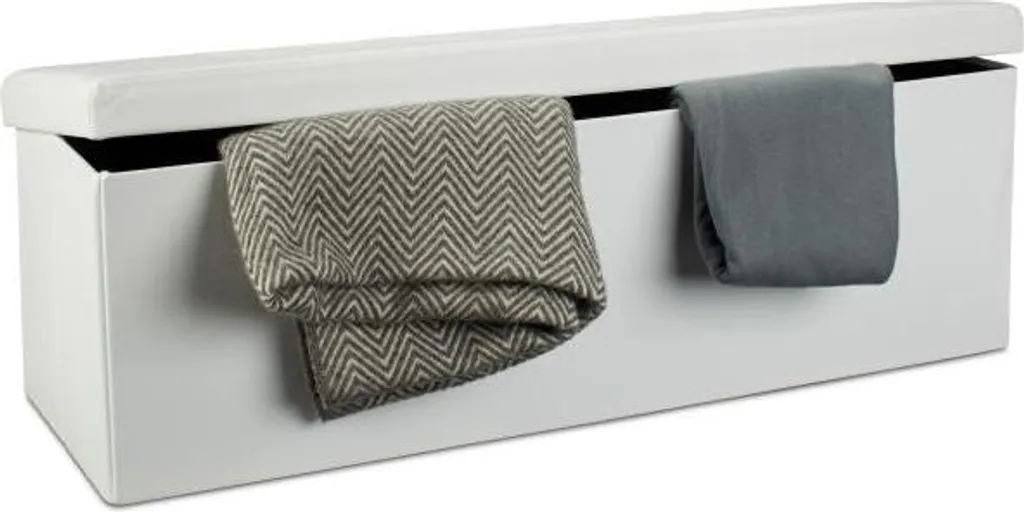 Banc de rangement pliant cuir artificiel gain de place pour l'entrée
