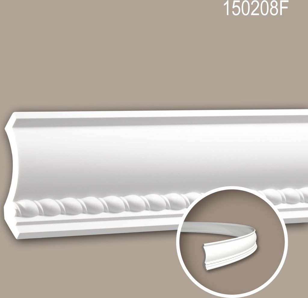 PROFHOME 150208F flexible Eckleiste Stuckleiste aus flexiblem Polyurethan 2 m