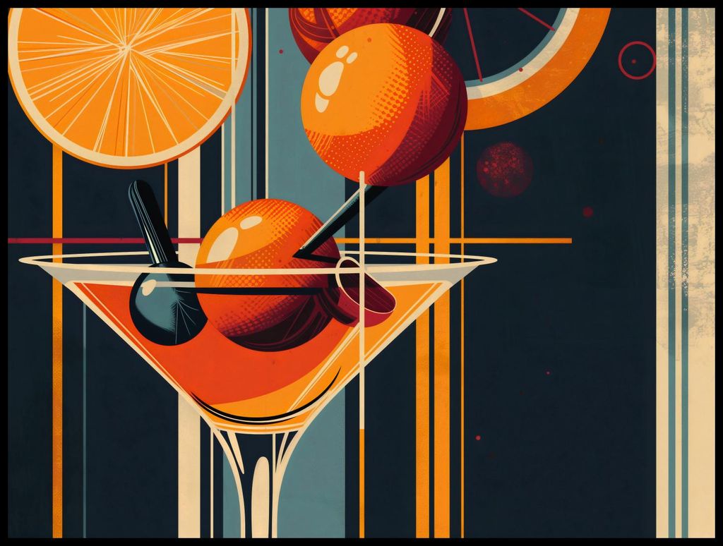 Plakat 100x75cm Cocktail im Stil