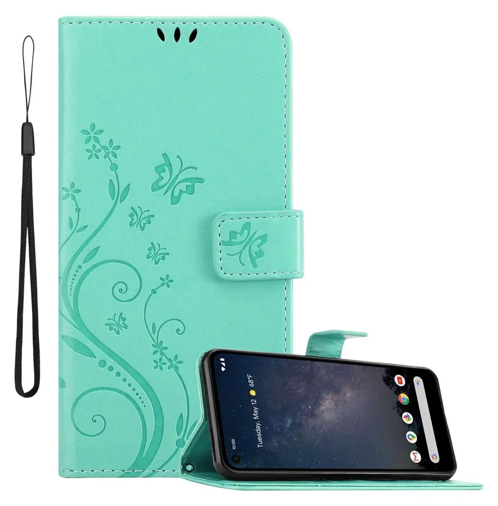 Cadorabo Cover Pixel 4a 5G Turchese Floreale | Protezione Totale Bambini