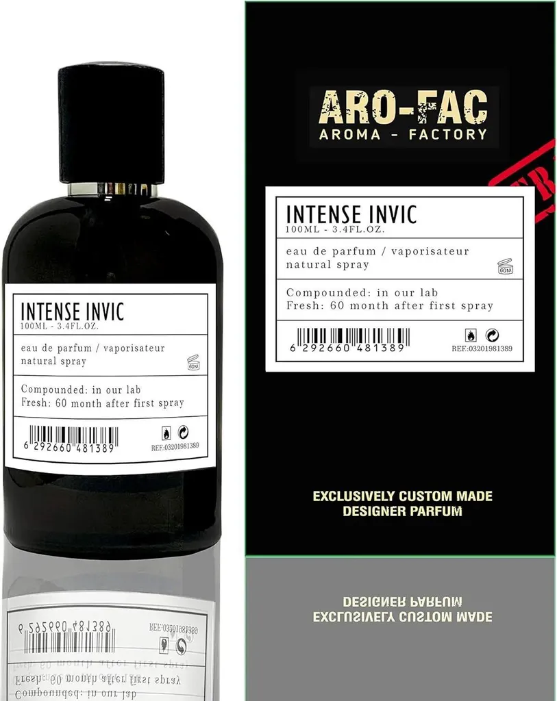 Eau de Parfum Invic Aro-Fac Intense 100 ml aux Notes Boisées et Ambrées