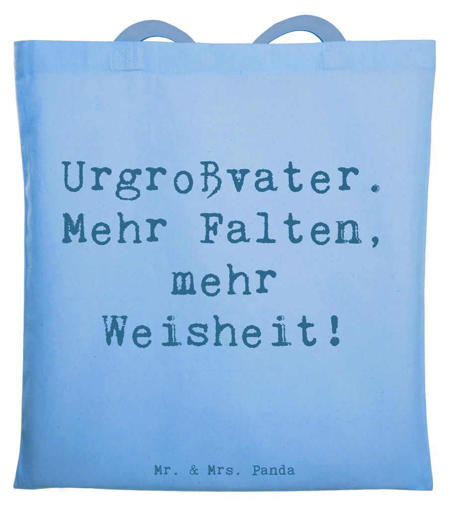 Mr. & Mrs. Panda Tote Bag Spruch Urgroßvater Weisheit - Sky Blue - Geschenk, totebag, Erbe, Jubiläen, Erinnerungen, Freude, Einkaufstasche, Erleb...