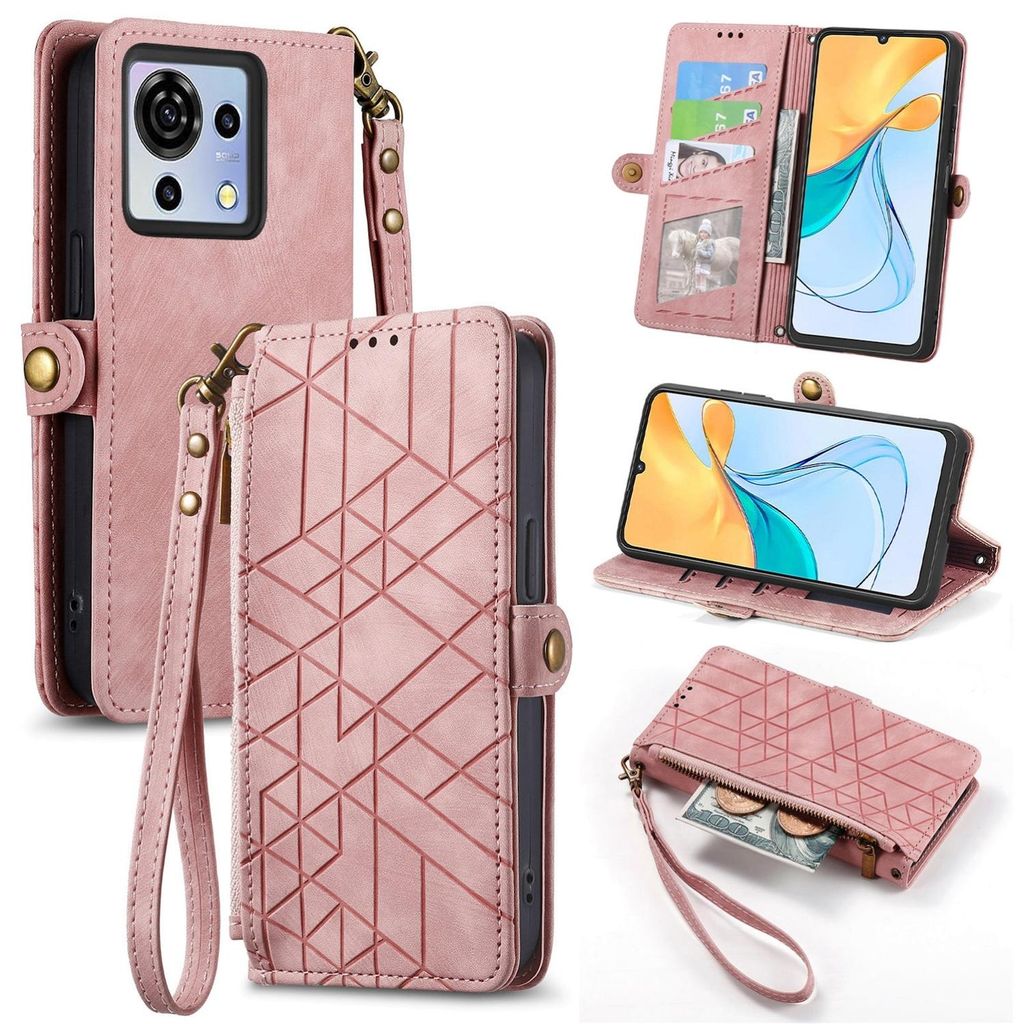 Für ZTE Blade V50 Vita Kunstleder Zipper Wallet Tasche mit Produktbild 