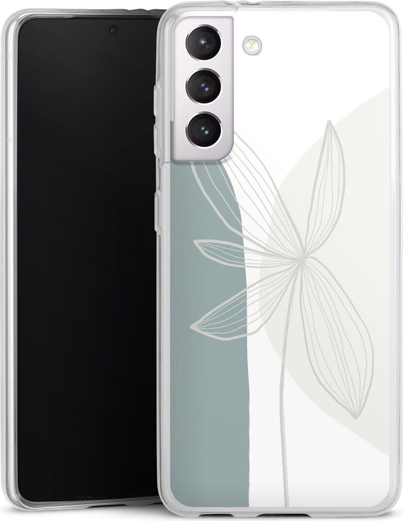 DeinDesign Slim Hülle für Samsung Galaxy S21 5G Silikon Case Ultra Dünn Handyhülle Blume Boho Pastell