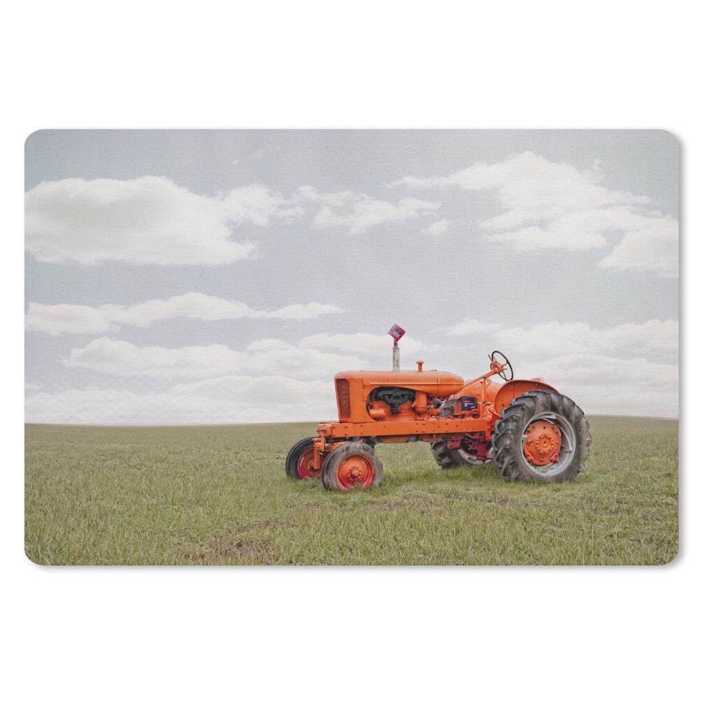 MuchoWow Schreibtischunterlage Traktor - Räder - Vintage 60x40 cm - XXL Mauspad - Großes Mauspad