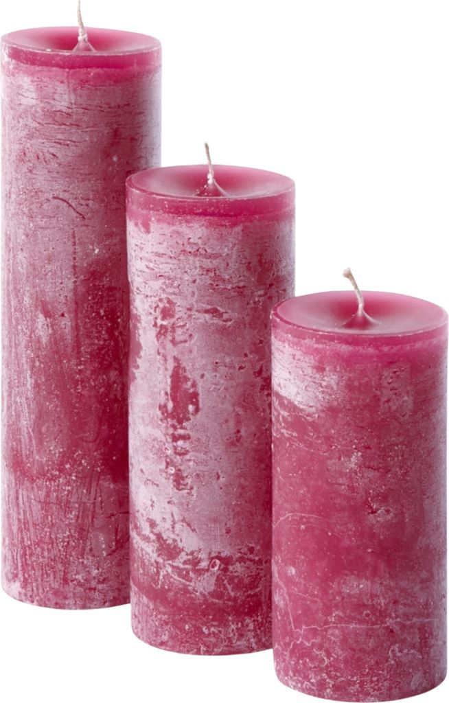 Dekocandle Zylinder-Kerze crimson Ø 8,6 x 20 cm (1 Stück)