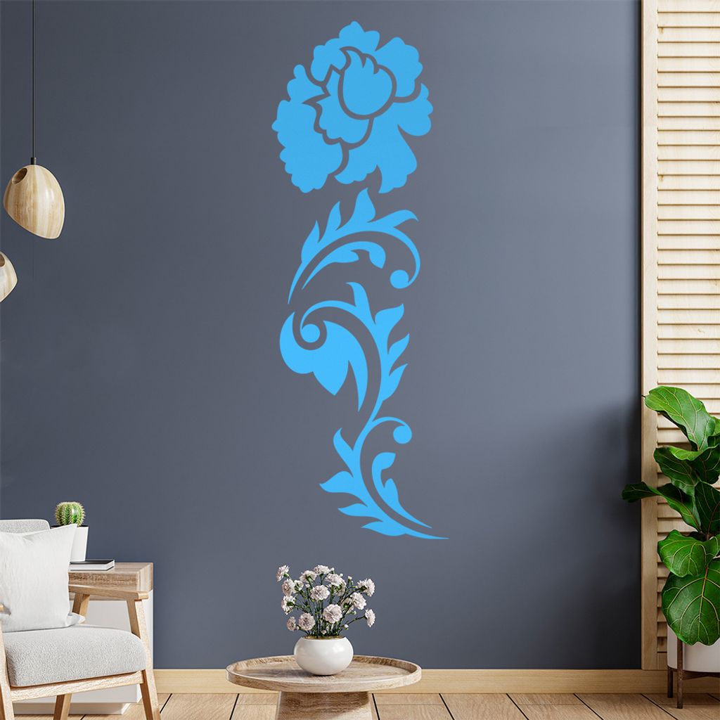 Große Blüte Ranke Wandtattoo in 6 Größen - Wandaufkleber Wall Sticker - Dekoration, Küche, Wohnzimmer, Schlafzimmer, Badezimmer