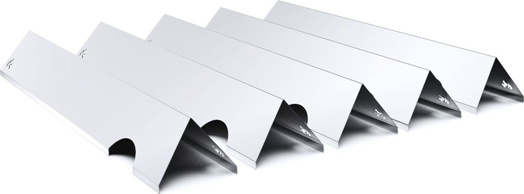 Edelstahl Brennerabdeckung passend für Weber Genesis 2 200er, 300er 2013-, Farbe:5 Leisten Glänzend Flame