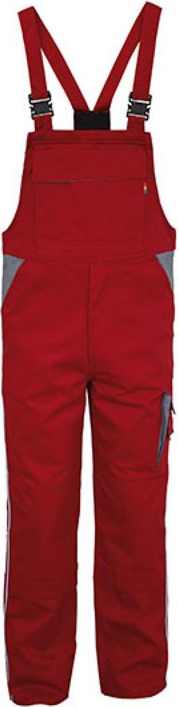 Carson Contrast CC726 | Contrast Bib Pants Latzhose / Bei 60 Grad waschbar - Farbe: Red/Grey - Größe: 48