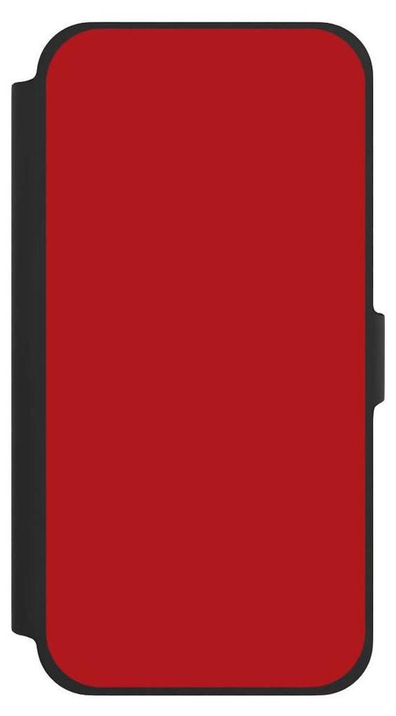 NIVOCASE Klapphülle für Apple iPhone 13 Pro Max Handyhülle aus Kunst Leder NIVOflip schwarz Farbe Rot einfarbig