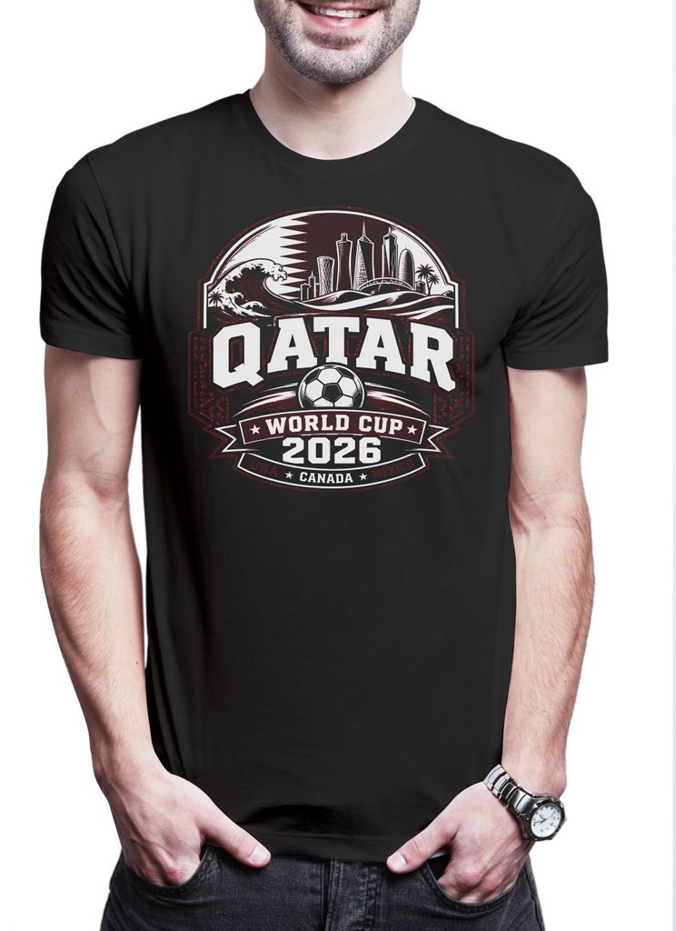 Urban Backwoods Team Qatar 1, Herren T-Shirt, Farbe: Schwarz, Größe: M