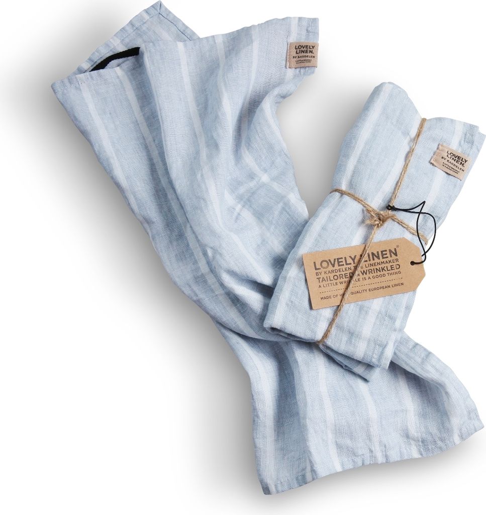 Lovely Linen Linen Misty Platzset Leinen stripe sky ( 1 Stück )