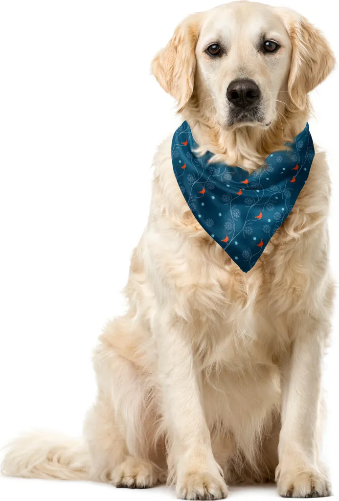 Accessorio Animali ABAKUHAUS 55cm | Bandana Invernale Uccellini Rami