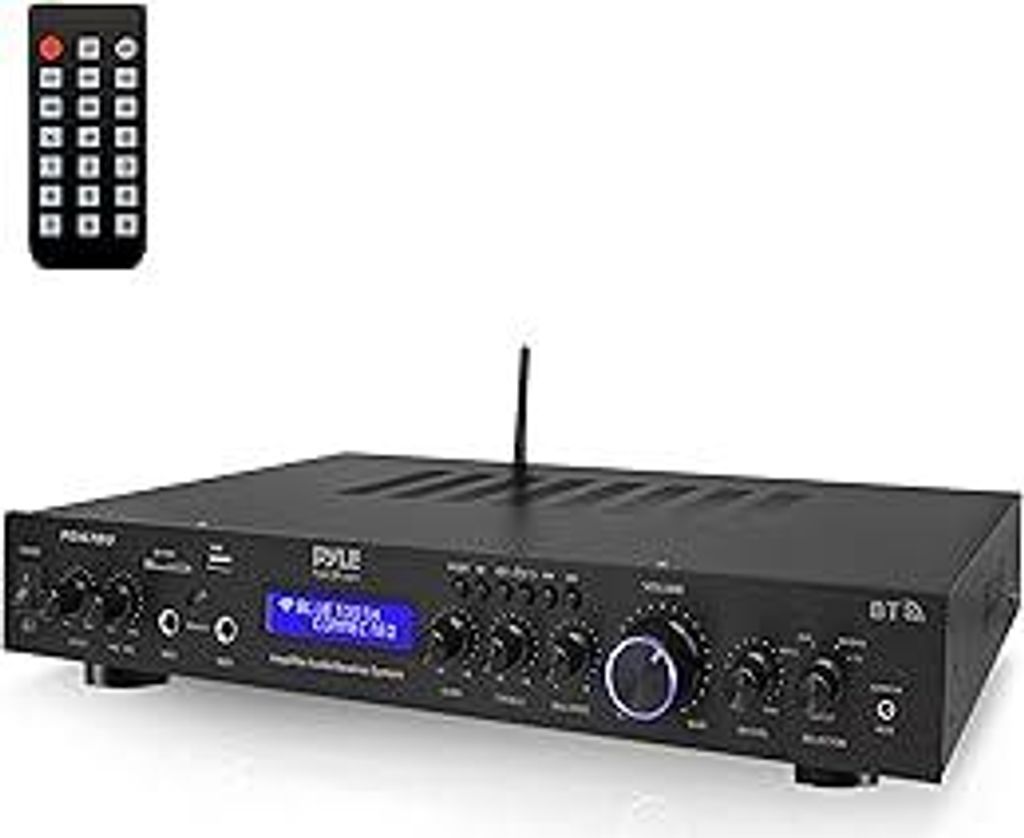 Pyle 200W HiFi Stereo Verstärker – 5-Kanal Receiver mit Radio & Bluetooth, MP3 USB/SD/AUX, Heimkino Surround Verstärker