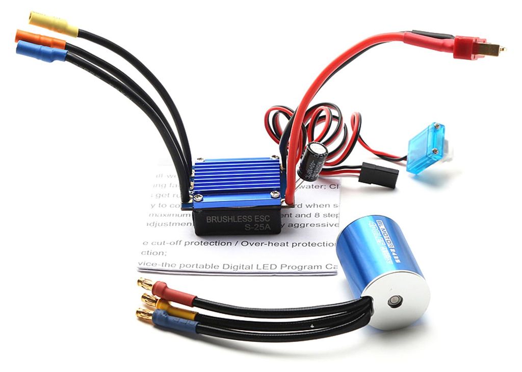2435 4800KV Brushless Motor und 25A ESC Ersatz fuer HSP Wltoys 1/16 1/18 Ferngesteuerter LKW