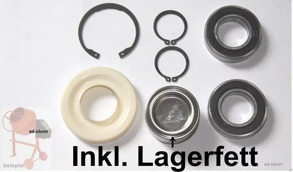 Réparer tambour bétonnière qui grince : Kit paliers 130 125 145 LA9 145L