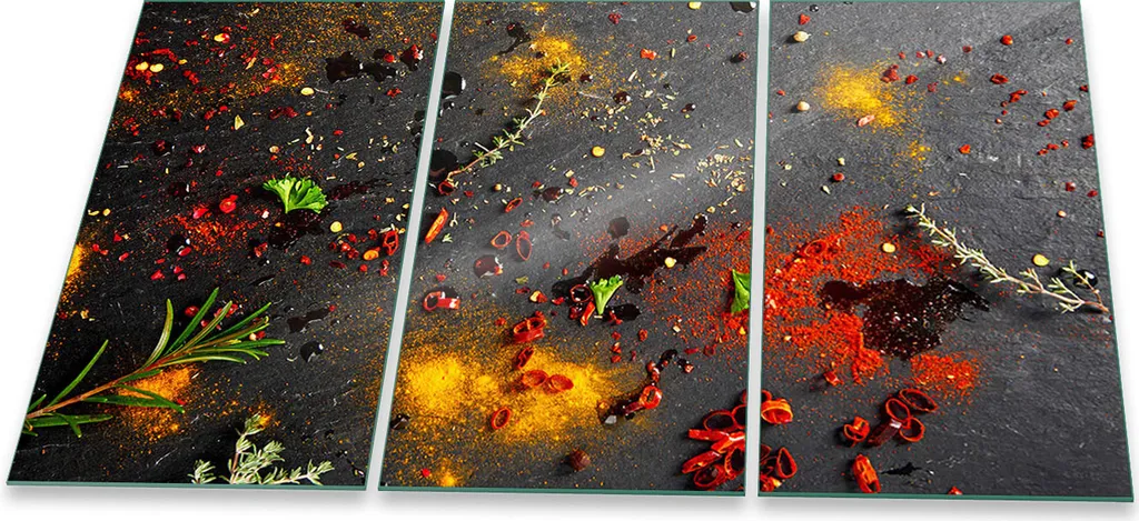 Coprifornelli Universale 90x52 cm Vetro Temperato 3 Pezzi Spezie