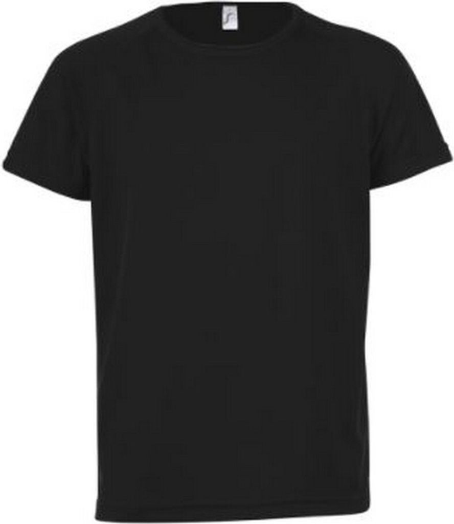 SOLS Kinder T-Shirt Sporty, Kurzarm PC2153 (8 Jahre (128)) (Schwarz)