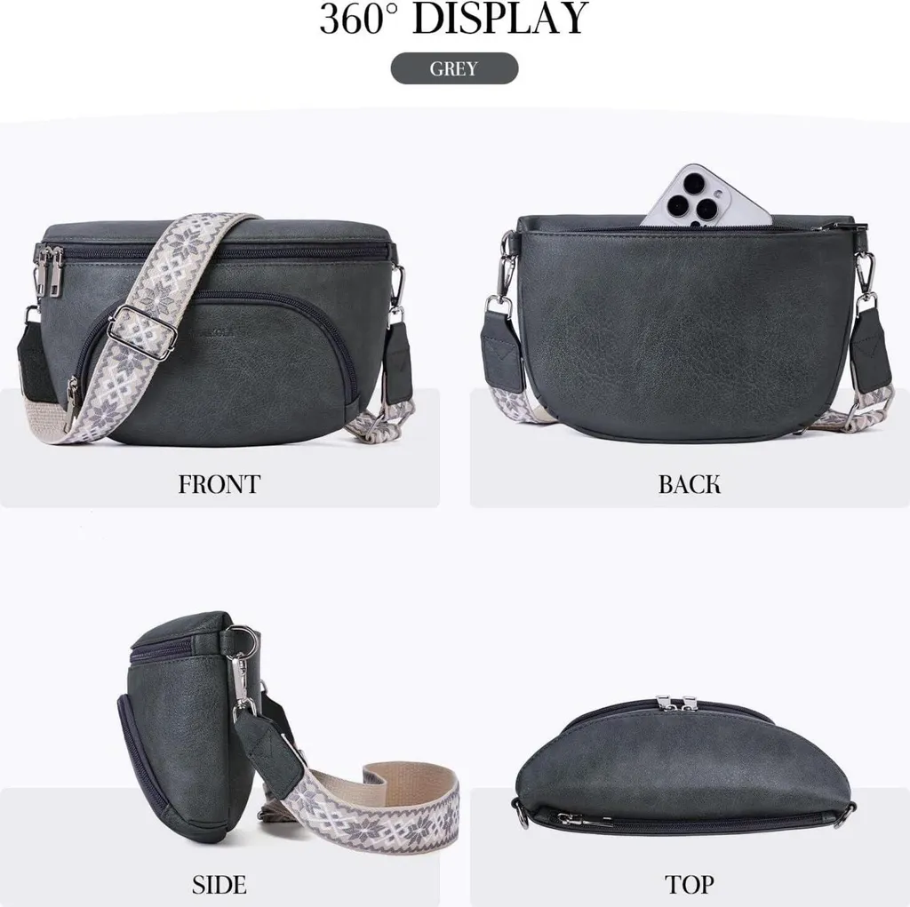 Sac poitrine femme bandoulière MUIIKOLA en cuir synthétique anti-vol - 7
