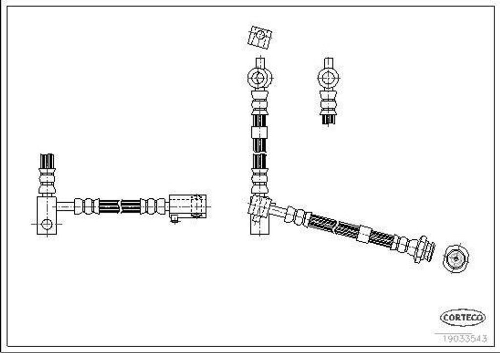 CORTECO 19033543 Bremsschlauch Vorne Rechts für NISSAN PRIMERA (P12)