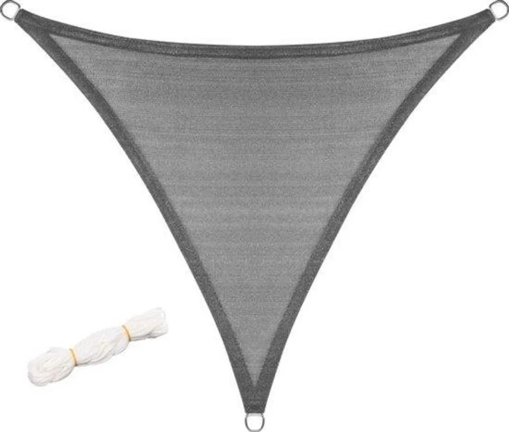 Toile d'ombrage triangulaire 4x4x4m HDPE Gris Foncé - Protection UV