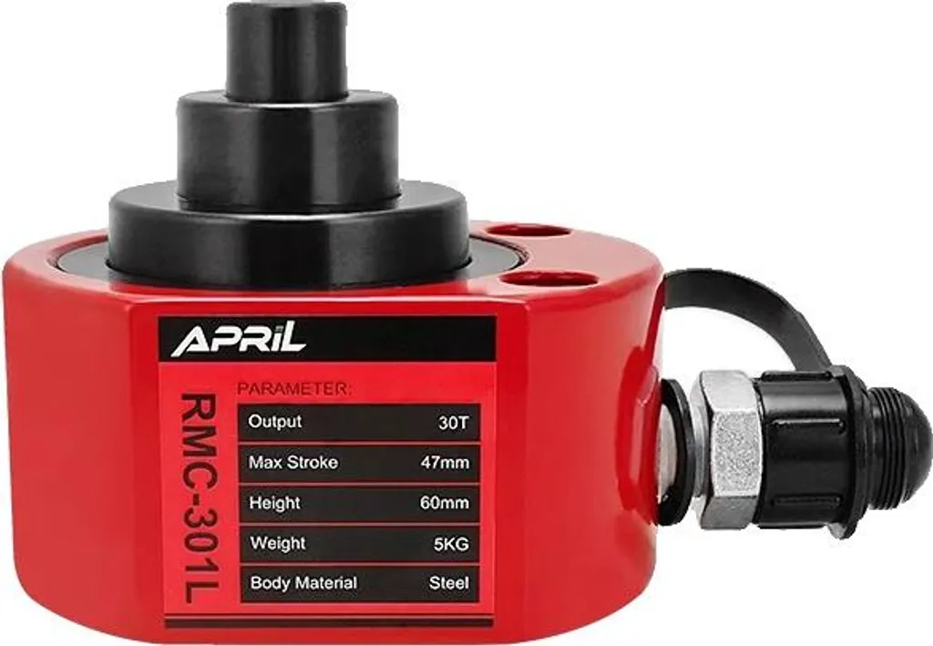 Vérin hydraulique 30 tonnes avec levage 100mm en acier haute densité