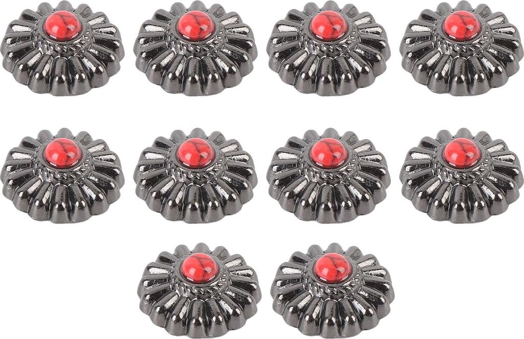 10 Sets Stoffknöpfe und Schrauben 16,5 mm Blumenknöpfe in Gunmetal-Farbe 4,5 mm gekreuzte Schrauben zur Verzierung von Handtaschen und Geldbörsen