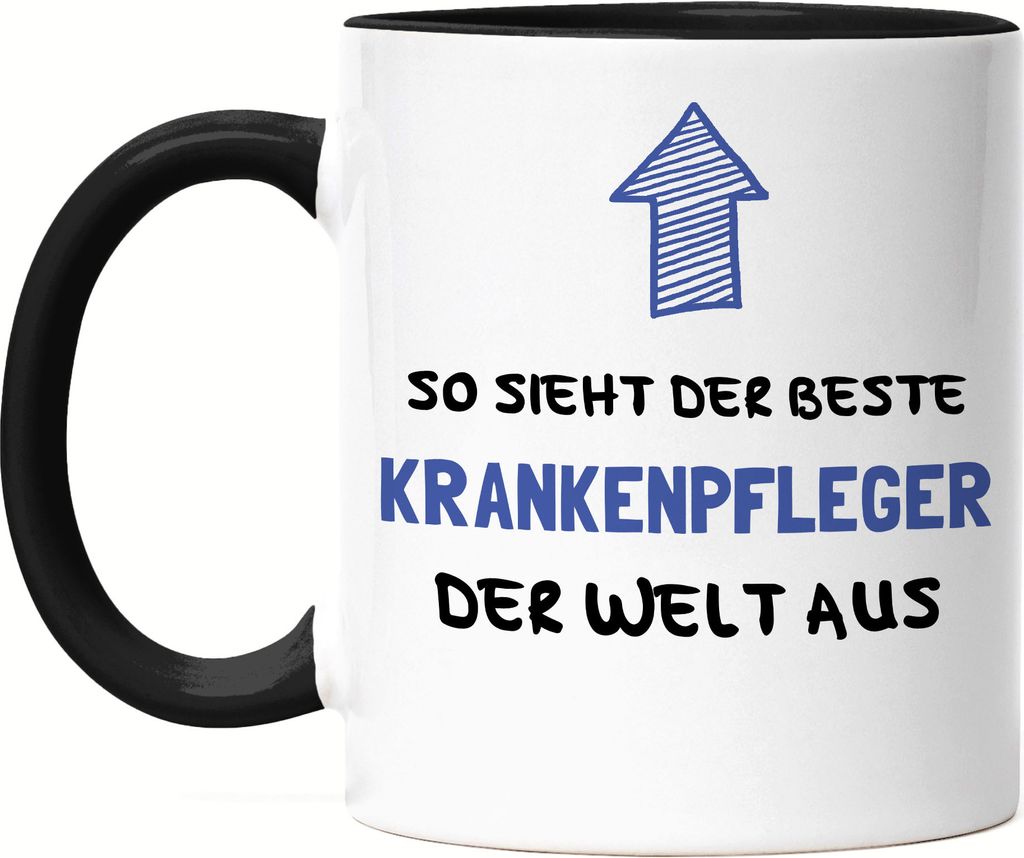 So Sieht Der Beste Krankenpfleger Der Welt Aus Tasse Schwarz Schön Pflege Danke Sagen Krankenhaus Altersheim