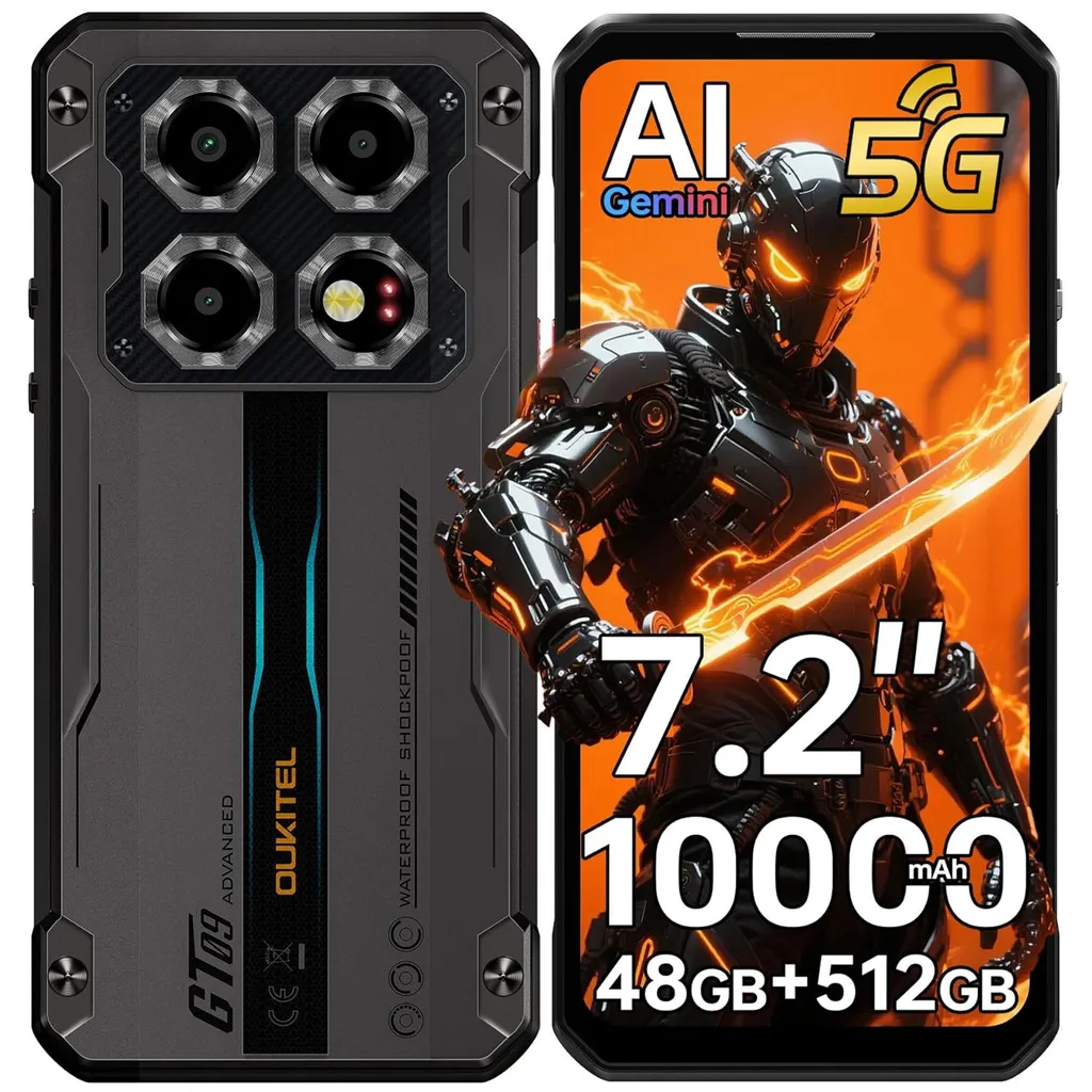 Téléphone de Chantier Antichoc OUKITEL WP60 5G avec Écran Géant 7,2"