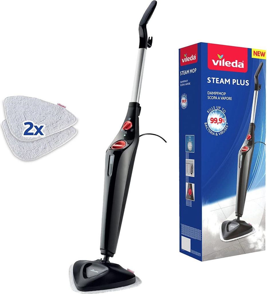 Vileda Steam Plus, Tragbarer Dampfreiniger, 0,4 l, Schwarz, Produktbild 