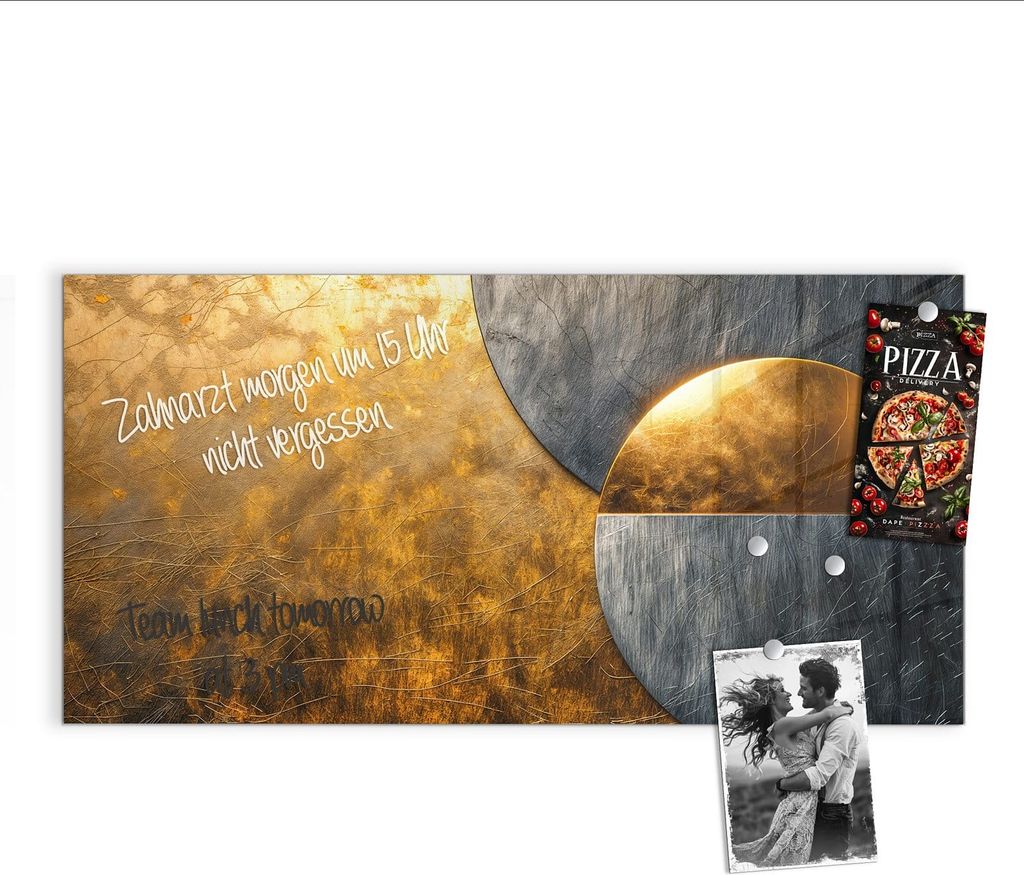 Magnettafel 100x50cm Pinnwand Whiteboard beschreibbar - Abstrakte Kreise