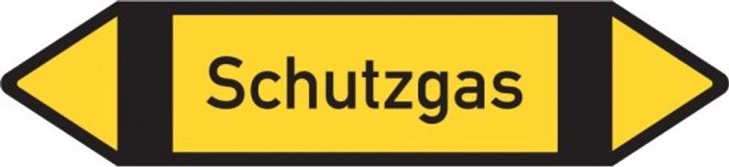 Dreifke Aufkleber I RKZ-Etikett Schutzgas, DIN 2403, gelb/schwarz/schwarz, a...