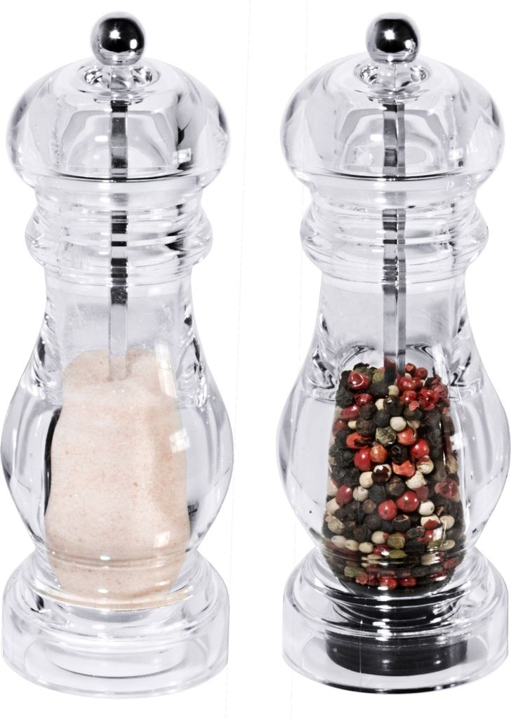 Salz-/Pfeffermühlen-Set, 2er Set, aus Acrylglas, Variante auswählbar : 17,5 cm Variante: 17,5 cm
