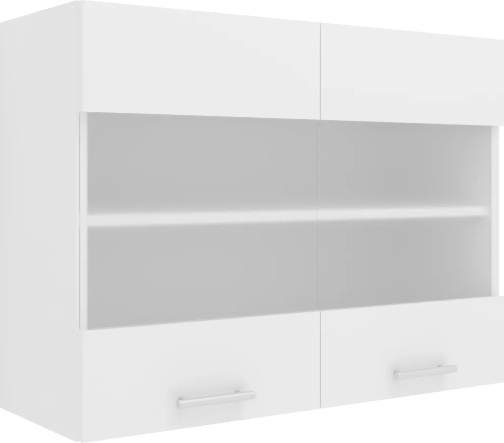 Pensile Cucina Esilo Bianco 80cm | Mobile Sospeso Salvaspazio Alta Qualità